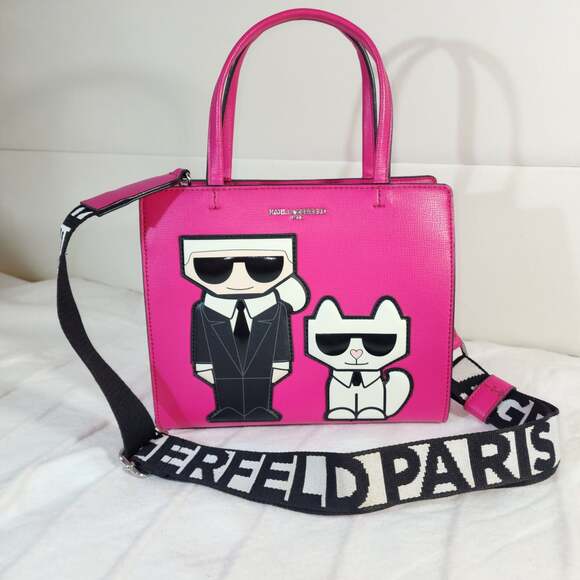 Karl Lagerfeld Handbags - Karl Lagerfeld Paris Maybelle Choupette Satchel Fuchsia Crossbody  Bag NWOT+ Dus